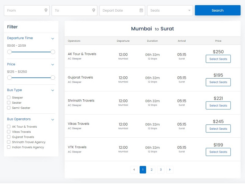 Bus Booking UI
