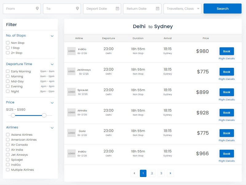 Flight Booking UI
