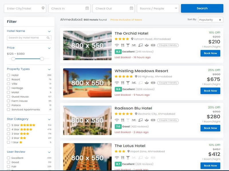 Hotel Booking UI